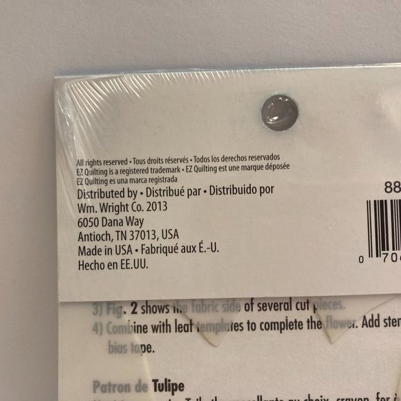 Simplicity EZ Quilting Tulip Template Stencil Fabric Paper Crafts Scrapbook - Picture 8 of 13